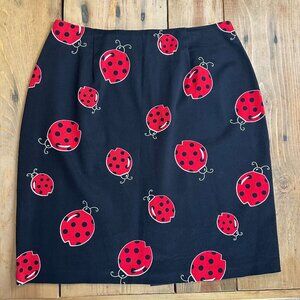 Briggs Ladybug Skirt Black Red Pencil 12 New‎ York Nature
